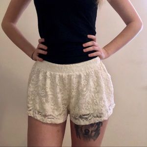 White Lace Shorts